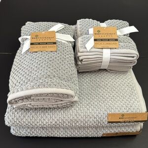 8pc ECOEXISTENCE Bamboo Zero Twist Loops Bath Towel Set - Pearl Gray